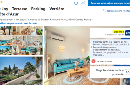 Location courte durée saisonnière vacance plage cannes congrès séminaire appartement logement